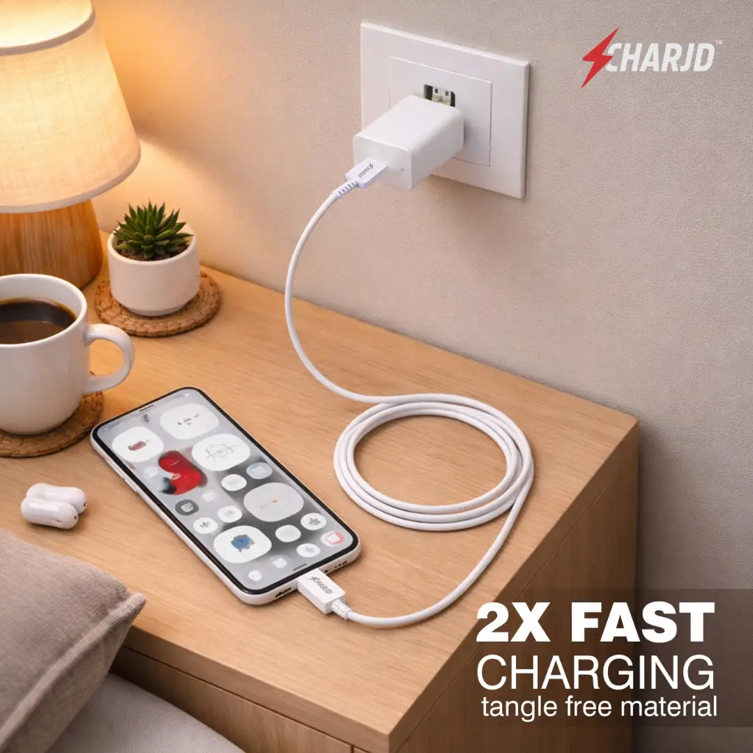 CHARJD 100W PD USB-C to USB-C Fast Charging Cable (1m) - White - Image 2