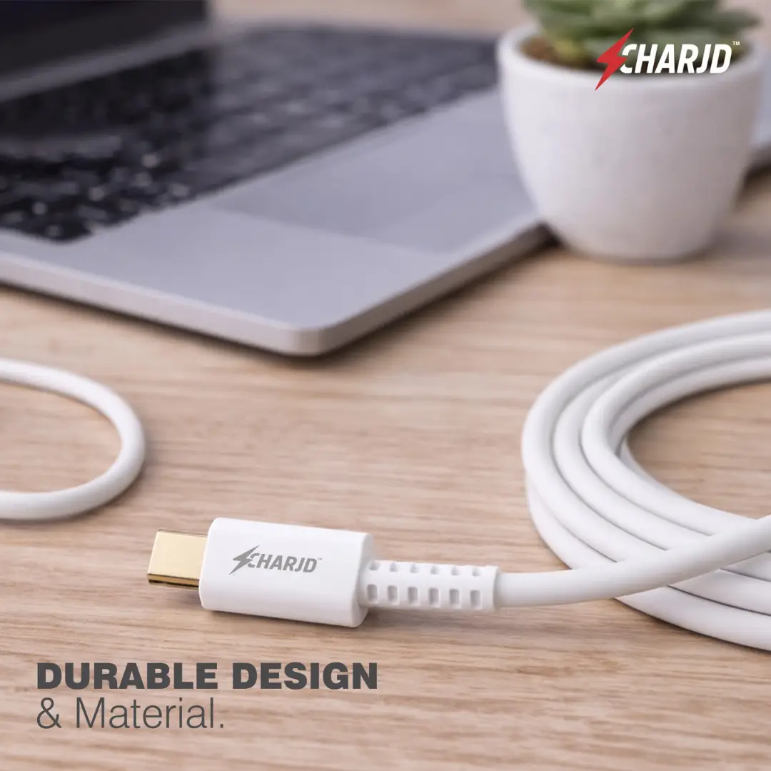 CHARJD 100W PD USB-C to USB-C Fast Charging Cable (1m) - White - Image 7